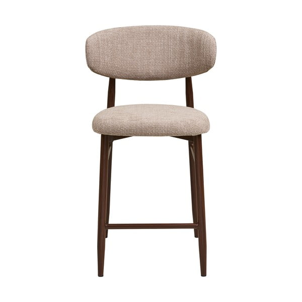 Beżowy/ciemnobrązowy tapicerowany hoker (wysokość siedziska 65 cm) Levanto – House Nordic-image-4