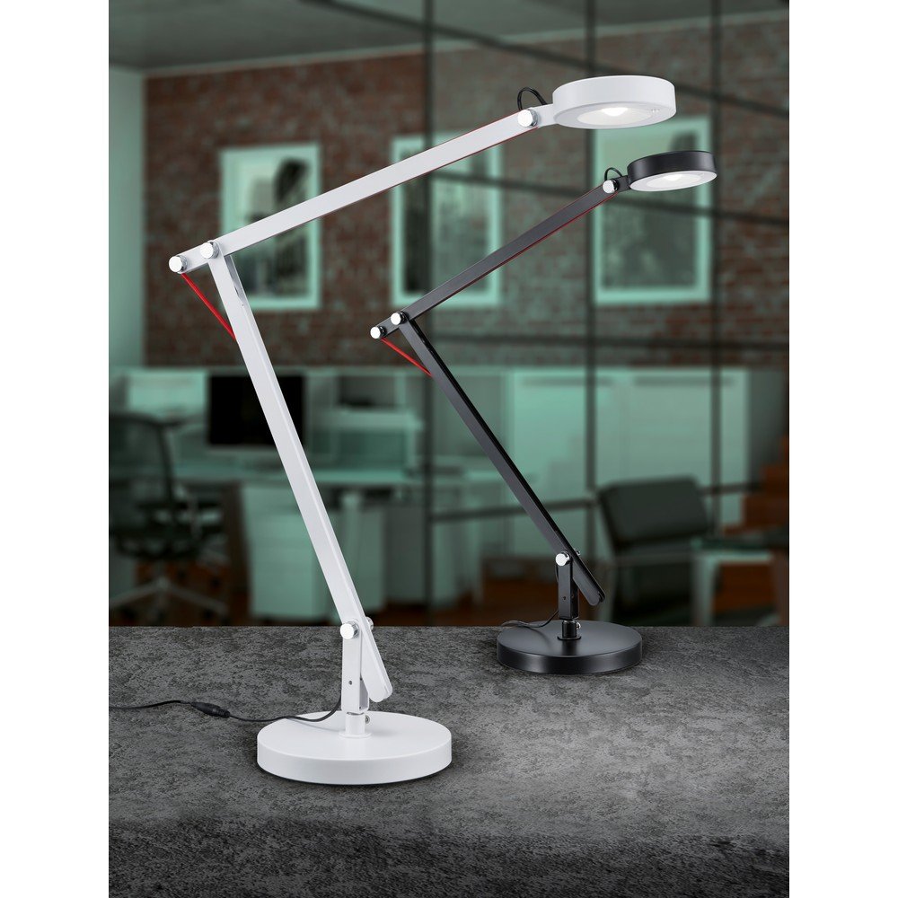 Biała lampa stołowa LED z elastyczną konstrukcją (wysokość 90 cm) Amsterdam – Trio (zdjęcie 5)