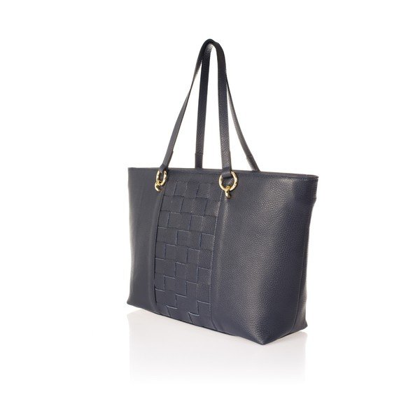 Niebieska skórzana torebka Federica Bassi Elisa-image-2