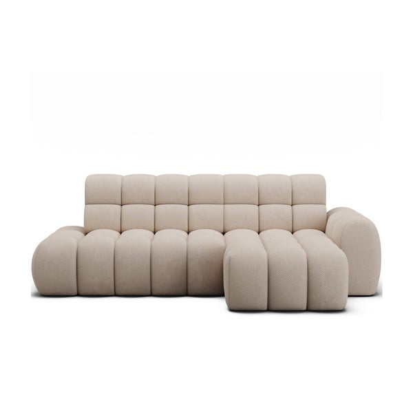 Beżowy rozkładany narożnik (prawostronny/z szezlongiem) Ceedro – ELTAP