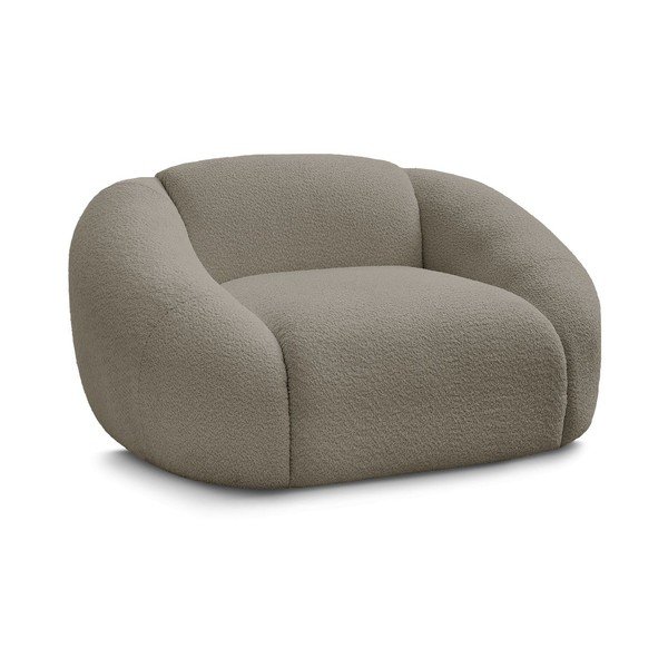 Szarobrązowy fotel z materiału bouclé Tina – Bobochic Paris