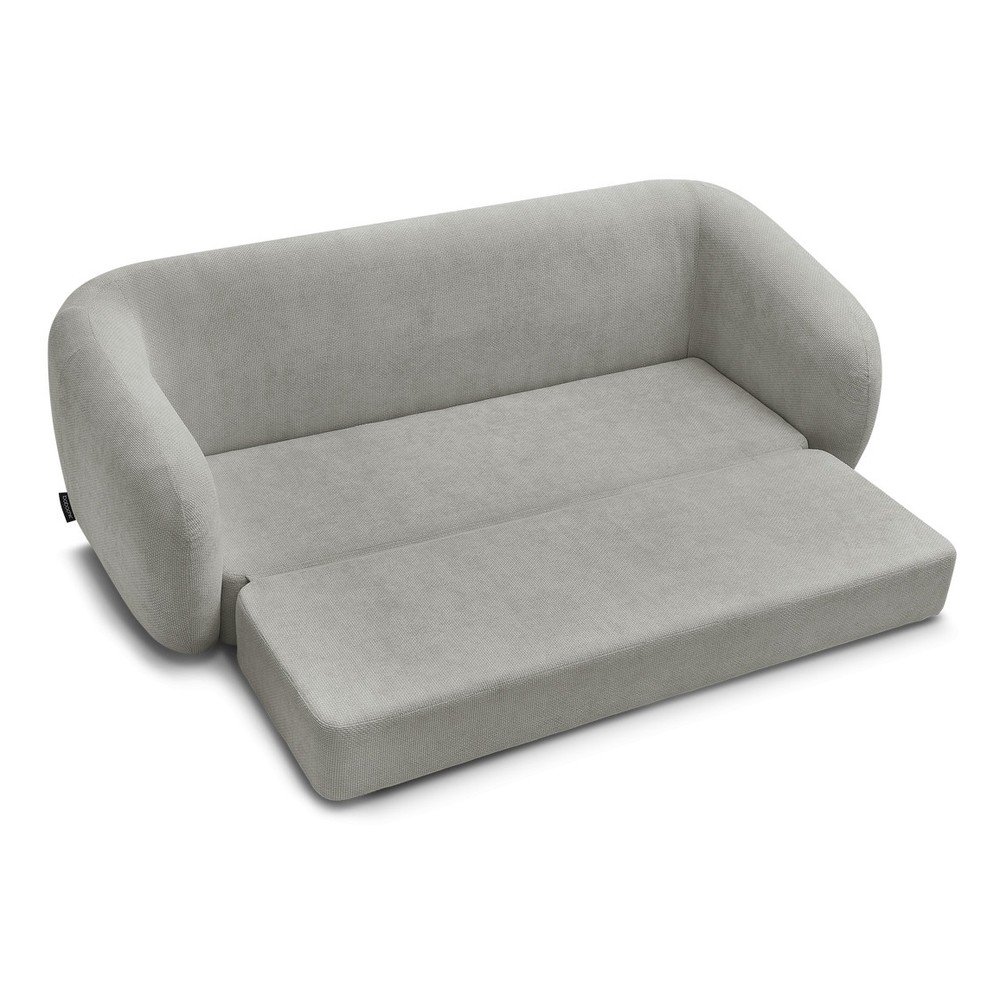 Jasnoszara rozkładana sofa z tkaniny szenilowej 228 cm Neyo – Bobochic Paris (zdjęcie 8)