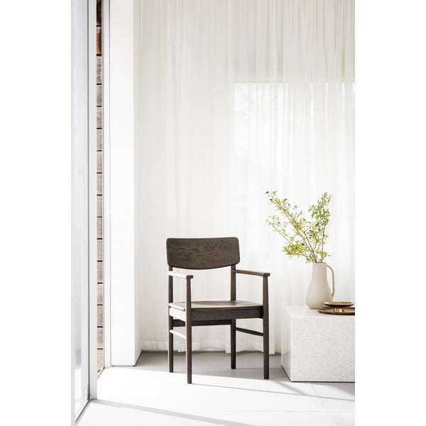 Ciemnobrązowe krzesło z litego drewna dębowego Maidstone – Rowico-image-1