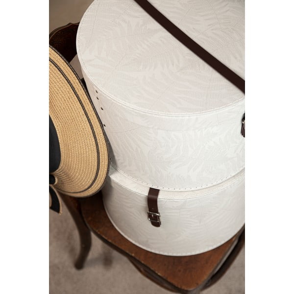 Kremowe kartonowe pojemniki zestaw 2 szt. z pokrywką ø 37,5x25,5 cm Rut Paper Laminate – Bigso-image-3