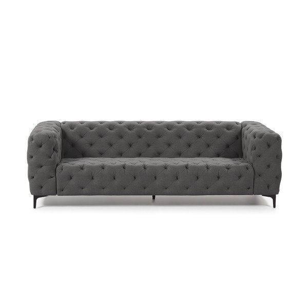 Szara sofa z obiciem podobnym do aksamitu La Forma Maisha-image-1