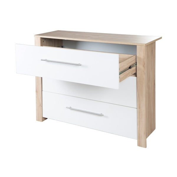 Białp-naturalna niska komoda dziecięca w dekorze dębu z przewijakiem 112x98 cm – Roba-image-4