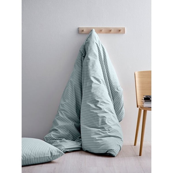 Jasnoniebieska pościel jednoosobowa z bawełny ranforce Södahl Stripes, 140x220 cm-image-1