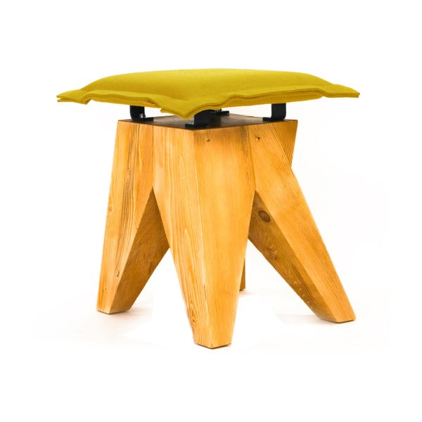 Drewniany stołek Low, oliwkowy