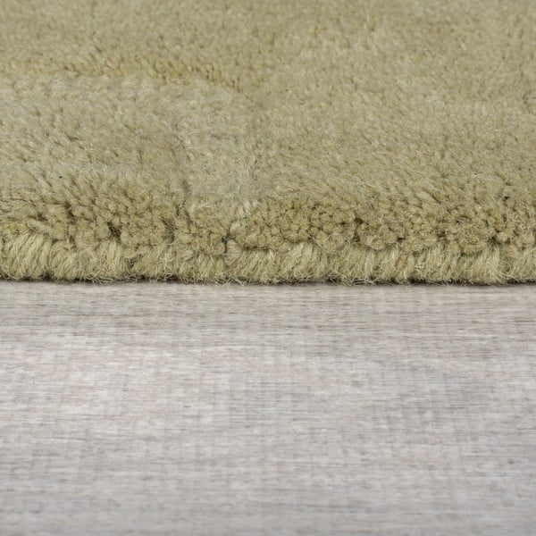 Wełniany okrągły dywan tkany ręcznie w kolorze khaki ø 160 cm Mesmerise Sage – Flair Rugs-image-3