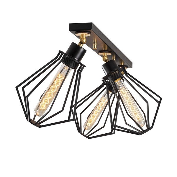 Lampa sufitowa w czarno-złotym kolorze z metalowym kloszem ø 18 cm Oylat – Opviq lights-image-2