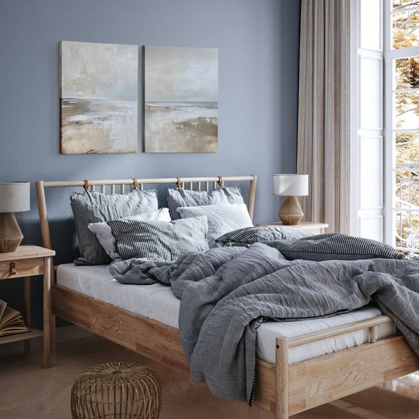 Obrazy z ręcznie malowanymi elementami zestaw 2 szt. 50x70 cm Breeze – Styler-image-1