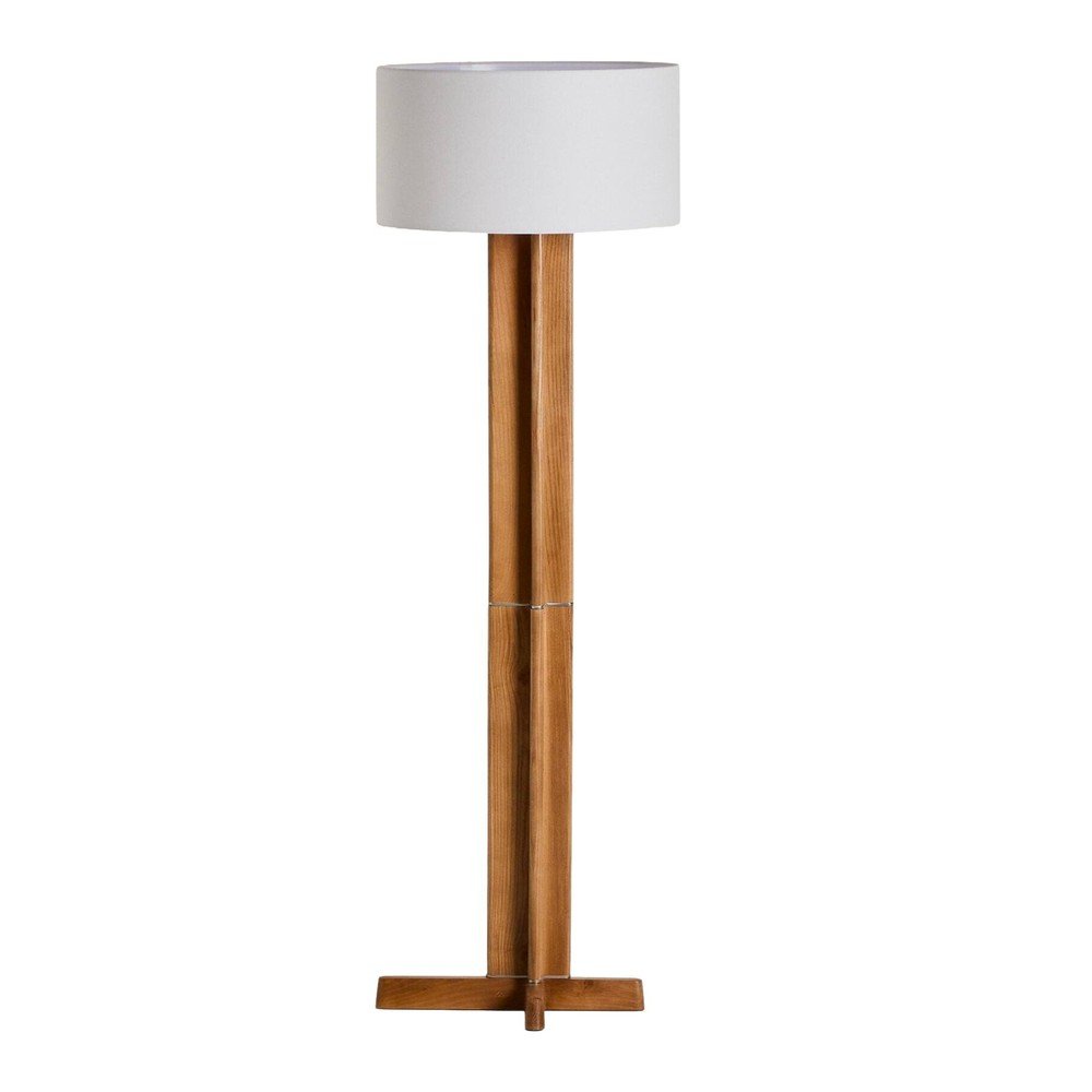 Biała/brązowa lampa stojąca z tekstylnym kloszem (wysokość 150,5 cm) Niani – Kave Home