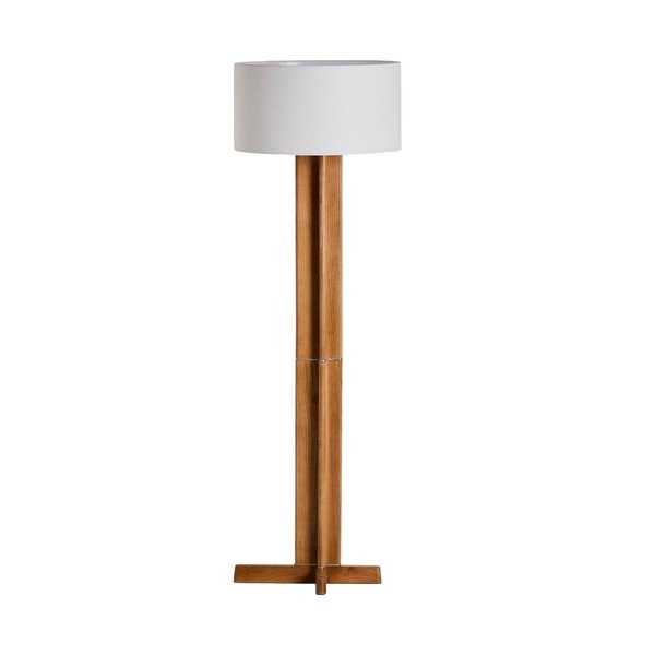 Biała/brązowa lampa stojąca z tekstylnym kloszem (wysokość 150,5 cm) Niani – Kave Home