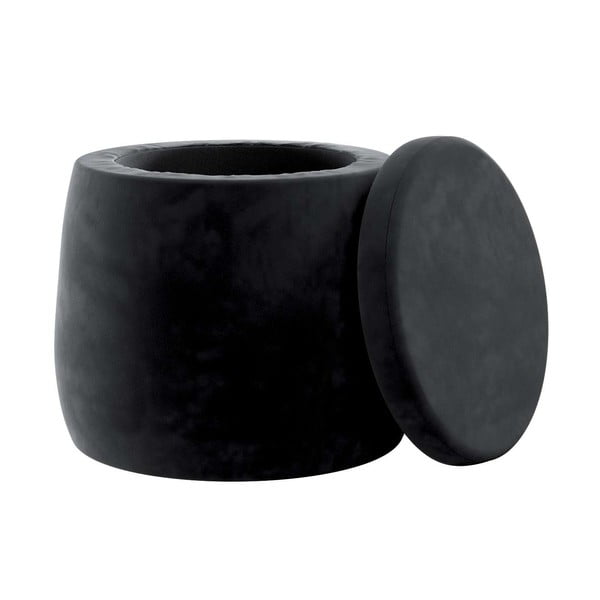 Czarny aksamitny puf dziecięcy Posh Velvet – Yellow Tipi-image-1