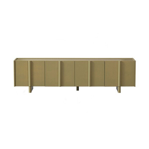 Szafka pod TV z litego drewna sosnowego w kolorze khaki 200x53x46 cm Basu – WOOOD