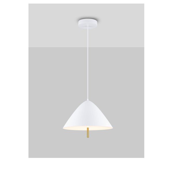 Biała metalowa lampa wisząca LED z metalowym kloszem ø 40 cm Oros – Nova Luce-image-4