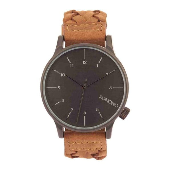 Brązowy zegarek męski ze skórzanym paskiem Komono Wowen Chestnut