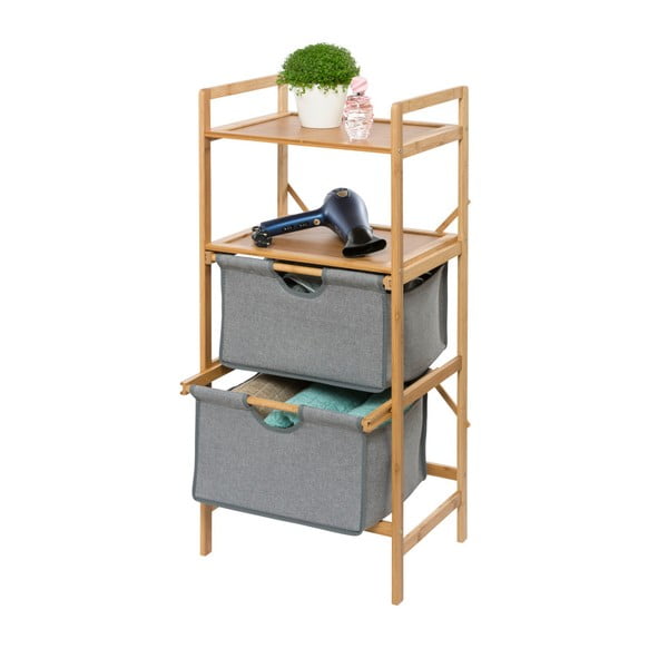 Szaro-brązowy bambusowy regał łazienkowy 44x96 cm Bahari – Wenko-image-2