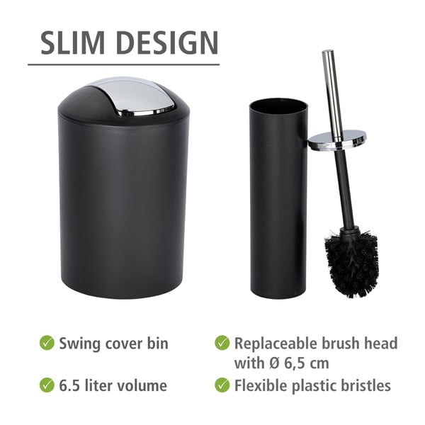 Czarny plastikowy zestaw akcesoriów łazienkowych Calvo – Wenko-image-3