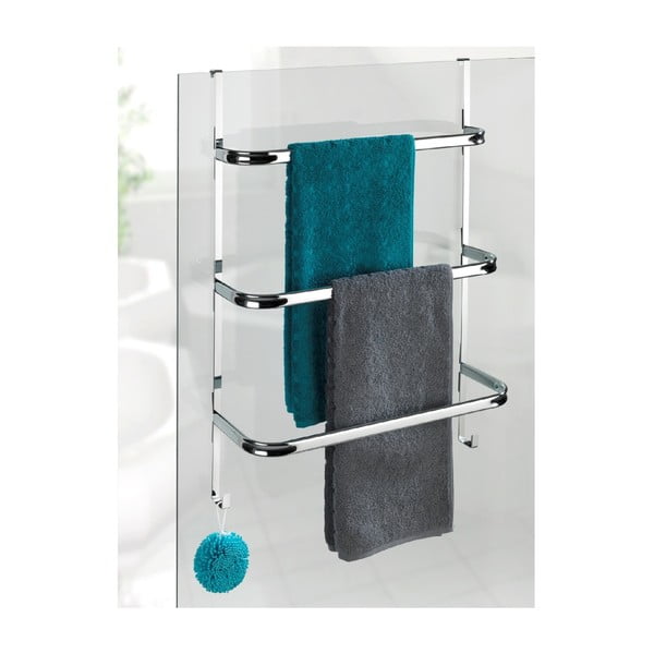 Srebrny wieszak na ręczniki Wenko Towel Holder Chrome, 21x54 cm-image-3