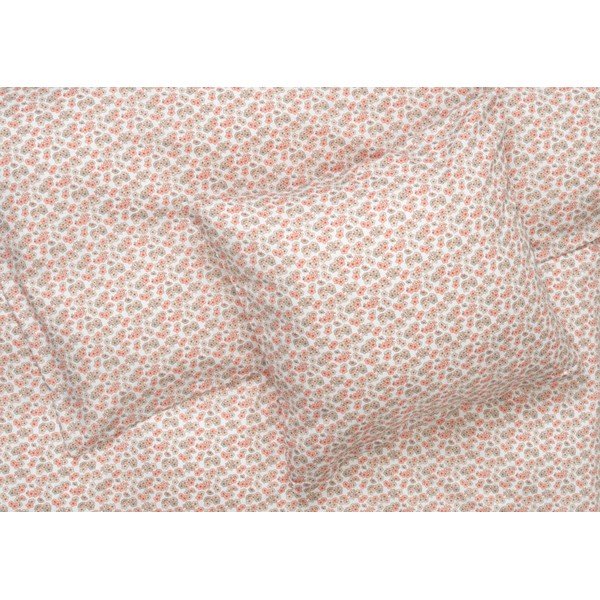 Biało-różowa pościel jednoosobowa z satyny bawełnianej 140x200 cm Pleasantly – JUNA-image-1