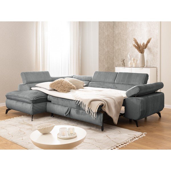 Szary sztruksowy narożnik (lewostronny/w kształcie litery L) Marbeya  – Ropez-image-4