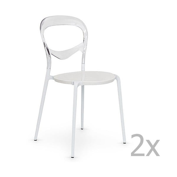 Zestaw 2
  białych krzeseł Garageeight Monpelie