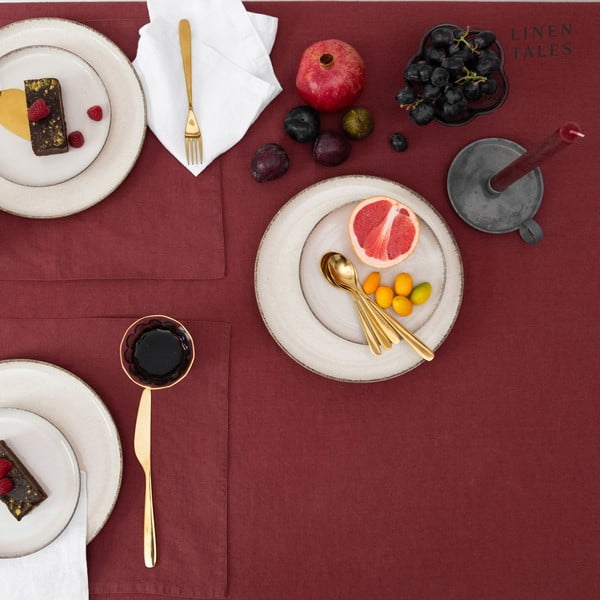 Lniana mata stołowa 35x45 cm Marsala – Linen Tales-image-2