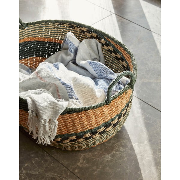 Beżowo-niebieski bawełniany koc Hübsch Dream, 140x200 cm-image-3