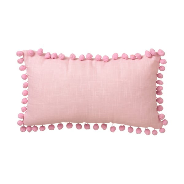 Różowa poduszka Casa Selección Pompon, 50x30 cm