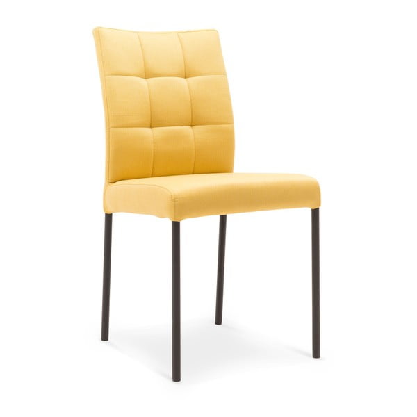 Żółte krzesło z czarnymi nogami Mossø Verto