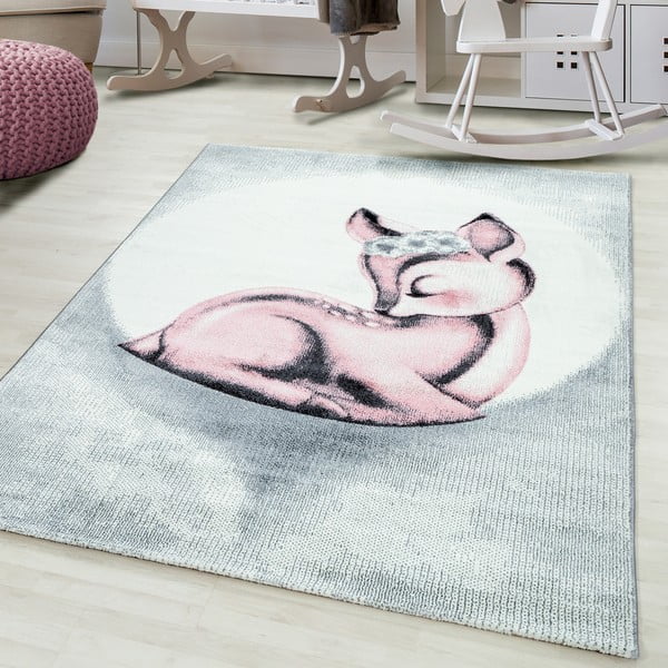 Jasnoszaro-różowy dywan dziecięcy 120x170 cm Bambi – Ayyildiz Carpets-image-1