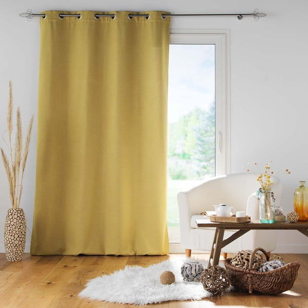 Żółta zasłona wygłuszająca 140x260 cm Jupiter – douceur d'intérieur-image-2
