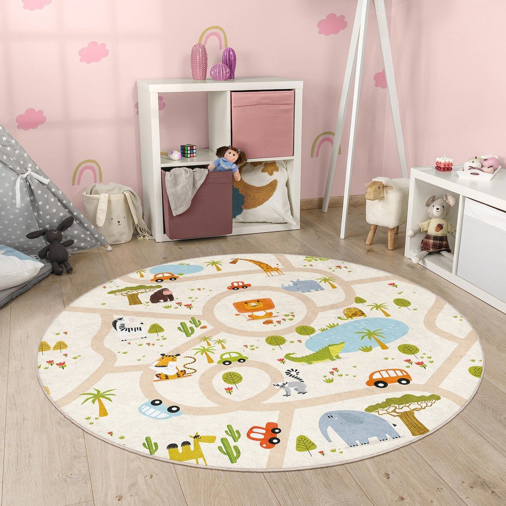 Dziecięcy dywan do zabawy odpowiedni do prania ø100 cm Savana Ride – Mila Home (zdjęcie 8)