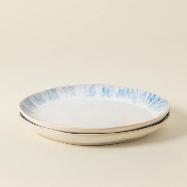 Biały/niebieski kamionkowy talerz ø 28 cm Brisa – Costa Nova-image-2