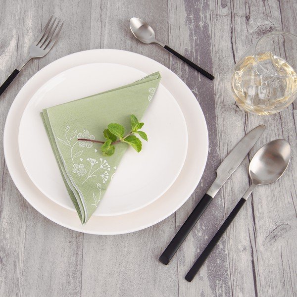 Sztućce ze stali nierdzewnej w czarno-srebrnym kolorze 24 szt. Skandi – Orion-image-3