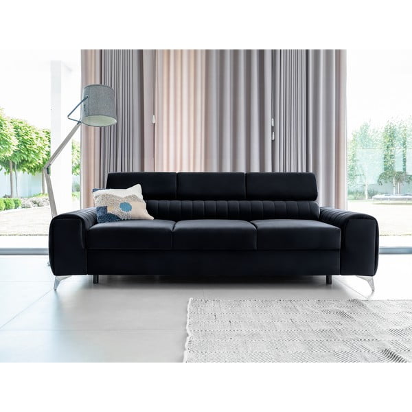 Antracytowa aksamitna rozkładana sofa 261 cm Laurence – ELTAP-image-3