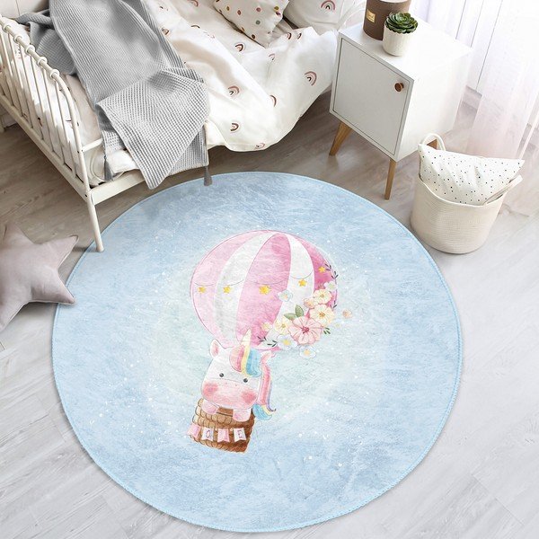 Jasnoniebieski dywan dziecięcy ø 100 cm Comfort – Mila Home-image-3