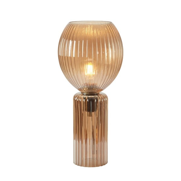 Lampa stołowa w bursztynowym kolorze ze szklanym kloszem (wysokość 40 cm) Toulipa – Markslöjd