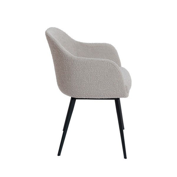 Beżowy tapicerowany fotel jadalniany z podłokietnikami Leone – Light & Living-image-2