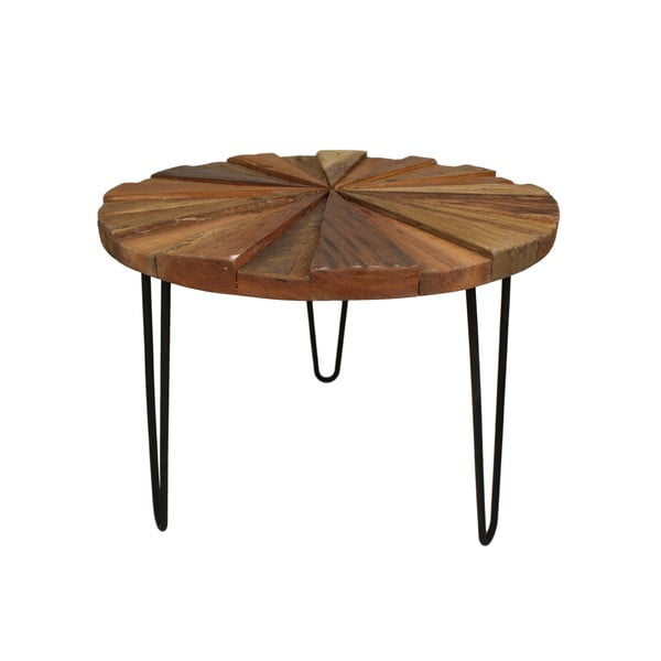 Stolik z drewna tekowego HSM Collection Sun Vleg, ⌀ 60 cm
