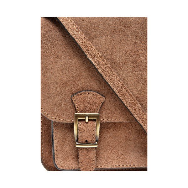 Jasnobrązowa skórzana torebka na ramię Renata Corsi-image-3