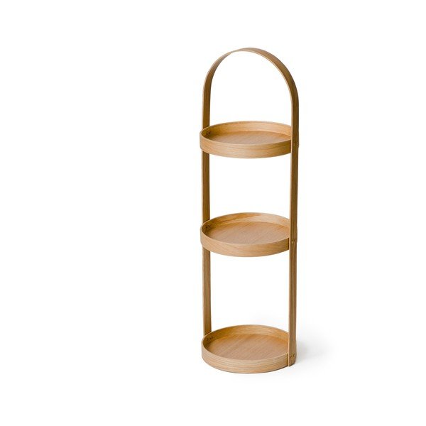 Regał łazienkowy z drewna dębowego Wireworks Round Caddy Mezza, 3 półki-image-4