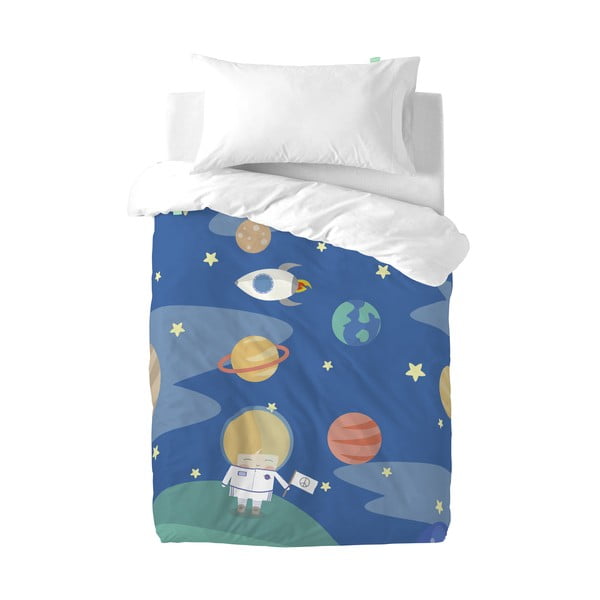 Pościel dziecięca z czystej bawełny Happynois Astronaut, 100x120 cm