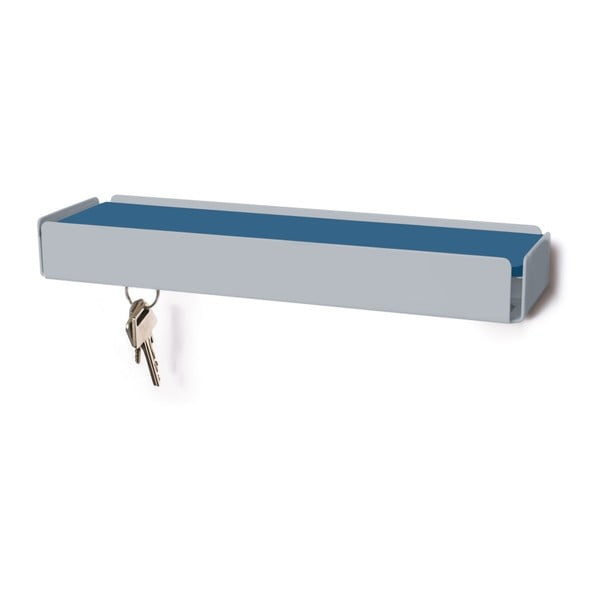Jasnoszary wieszak na klucze z niebieską półką Konstantin Slawinski Key Box