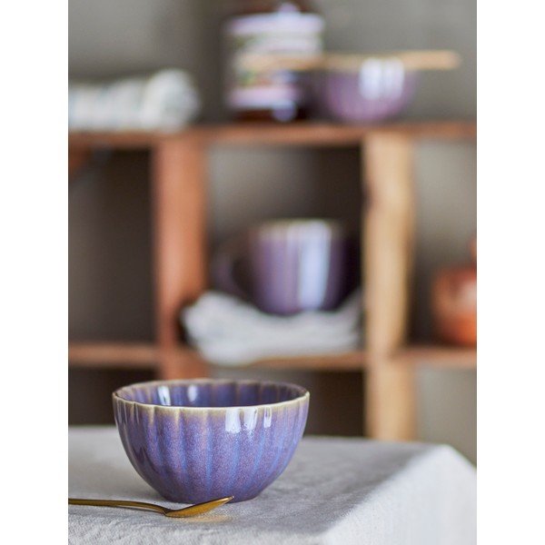 Ciemnofioletowa kamionkowa miska 400 ml Latina – Bloomingville-image-1