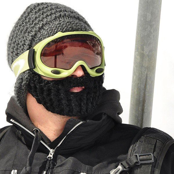 Ciemnoszara czapka z odpinaną brodą Beardo Original  -image-2