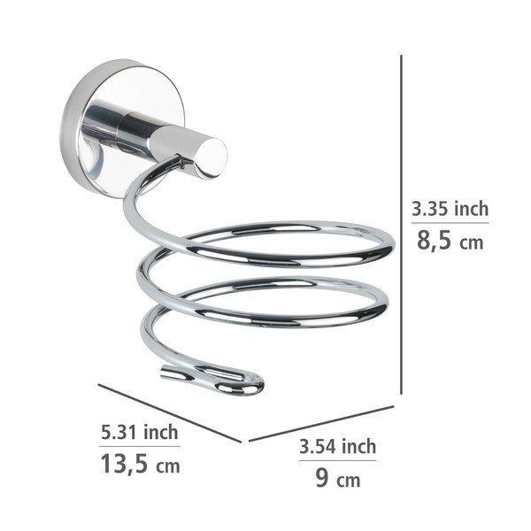Ścienny uchwyt na suszarkę do włosów ze stali nierdzewnej w kolorze srebra z połyskiem Bosio – Wenko-image-1