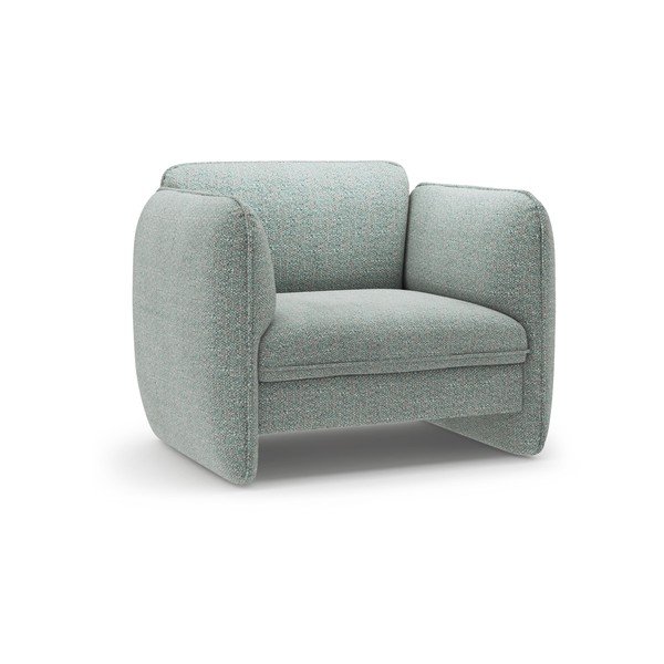 Niebieski fotel z tkaniny szenilowej Georgia – Micadoni 