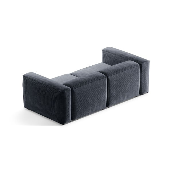 Szaroniebieska sztruksowa sofa 224 cm Bergamo – Cosmopolitan Design-image-4